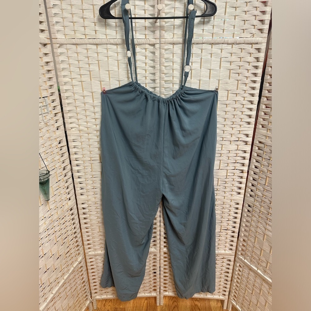 Size 1xl oversized adjustable loose fit overalls euc slate blue